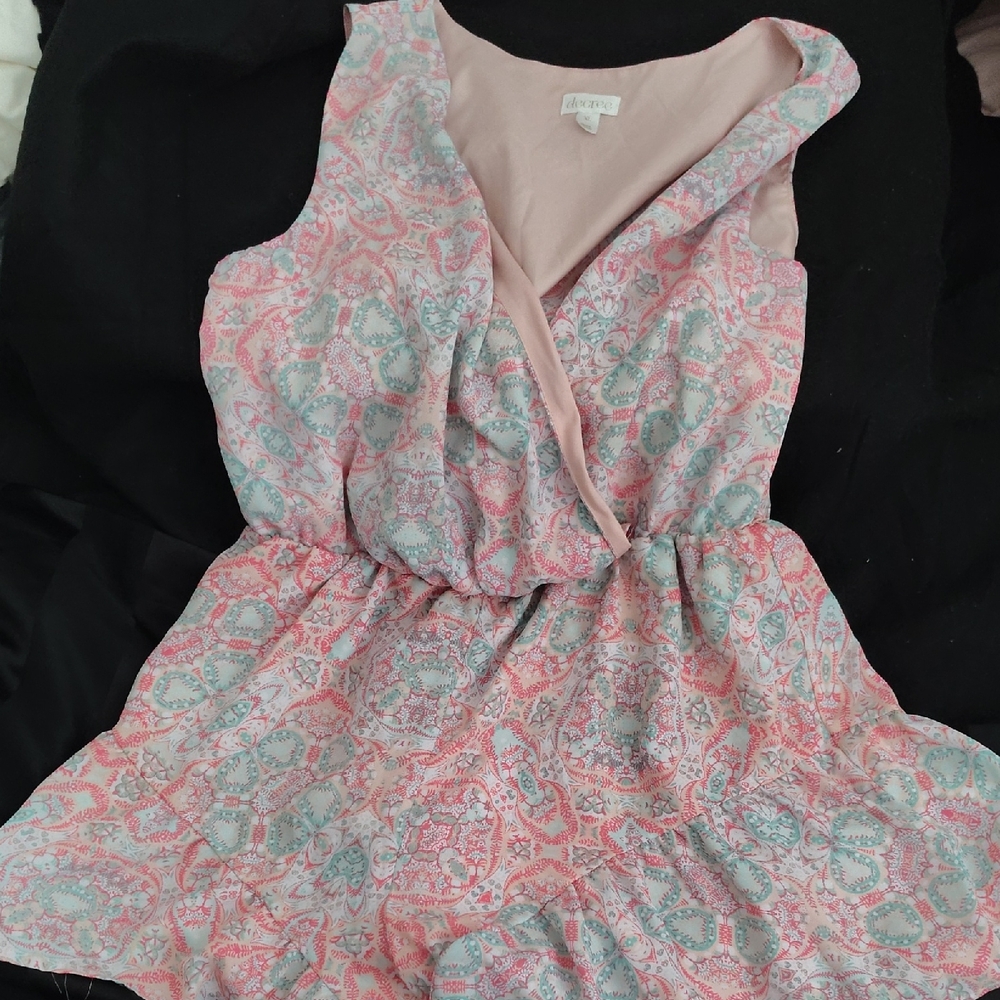 Decree Pink and Blue Paisley Jumpsuit